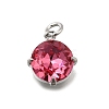 Flat Round Brass with Glass Charms KK-G525-01P-02-1