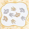 CHGCRAFT 8Pcs 4 Style Brass Micro Pave Clear Cubic Zirconia Links Connectors KK-CA0003-09-5