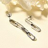 304 Stainless Steel Dangle Stud Earrings for Women EJEW-C096-15P-01-4