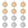 12Pcs 2 Colors 304 Stainless Steel Coin Pendants STAS-UN0064-48-1