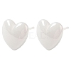 Hypoallergenic Bioceramics Zirconia Ceramic Heart Stud Earrings EJEW-C065-02-3