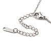 201 Stainless Steel Cat with Leaf Pendant Necklace with Cable Chains NJEW-Q317-17P-3