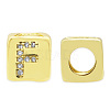 Brass Micro Pave Clear Cubic Zirconia European Beads KK-T030-LA842-FX3-1