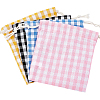 4Pcs 4 Colors Tartan Linen Storage Bags ABAG-CY0001-08-7