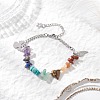 Natural & Synthetic Mixed Gemstone Chip Beaded Bracelets BJEW-JB12532-02-1