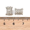 Brass Micro Pave Clear Cubic Zirconia Beads CU-CBA6A75-10P-3