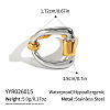 Two Tone 304 Stainless Steel Cuff Open Rings WG10CAF-01-1