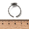 Flower 304 Stainless Steel Cuff Ring Components STAS-P454-05B-P-3
