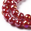 Electroplate Glass Beads Strands GLAA-E036-14B-4