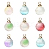 50Pcs Transparent Spray Painted Glass Pendants GLAA-CJ0002-03-8