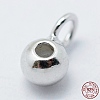 Anti-Tarnish Rhodium Plated 925 Sterling Silver Tube Bails STER-I014-4mm-25P-4