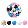 30Pcs 5 Colors Food Grade Eco-Friendly Silicone Beads SIL-YW0001-27-1