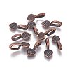 Tibetan Style Alloy Heart Glue-on Flat Pad Pendant Bails TIBEP-21438-R-NR-2