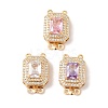 Brass Micro Pave Cubic Zirconia Box Clasps KK-B100-056G-1