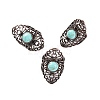Synthetic Turquoise Retro Finger Rings RJEW-B067-02R-20-1
