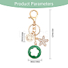 4Pcs 4 Colors Rhinestone Enamel Flower Pendant Keychain with AlloyCharm KEYC-GL0001-08-2