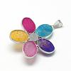 Natural Agate Big Pendants G-Q494-25P-4