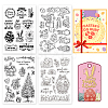 Globleland 4 Sheets 4 Styles PVC Plastic Stamps DIY-GL0004-09C-1