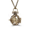 Alloy Cage Pendant Necklaces MF5762-1-1