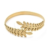Ion Plating(IP) 304 Stainless Steel Greek Roman Laurel Leaf Cuff Bangles BJEW-L682-019G-1