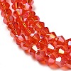 Transparent Electroplate Glass Beads Strands GLAA-F029-4mm-A14-3