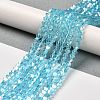Transparent Electroplate Glass Beads Strands GLAA-F029-4mm-A20-4