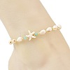2Pcs 2 Styles Summer Beach Natural Sea Shell Conch & Synthetic Turquoise Beaded Anklet Sets for Women AJEW-AN00886-2