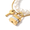 Lock & Key Golden Ion Plating(IP) 304 Stainless Steel Pendant Necklaces NJEW-K274-02GP-1