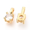 Brass Micro Pave Clear Cubic Zirconia Charms ZIRC-O036-19G-2