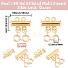 3Pcs 2 Holes Brass Slide Lock Clasps KK-BBC0027-60A-2