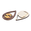 24Pcs 6 Styles Halloween Theme Single Face Printed Aspen Wood Big Pendants WOOD-FS0001-02-4
