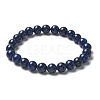 Natural Lapis Lazuli Bead Stretch Bracelets X-BJEW-K212-B-047-3