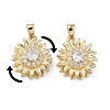 Brass Micro Pave Cubic Zirconia Rotatable Pendants KK-A287-11C-G-1