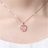 Valentine's Day Theme Heart Shape Brass Clear Cubic Zirconia Pendants Necklaces SJEW-BB62033-C-4