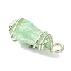 2Pcs Electroplated Natural Quartz Crystal Dyed Copper Wire Wrapped Pendants PALLOY-JF03172-02-5
