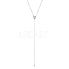 925 Sterling Silver Micro Pave Cubic Zirconia Tassel Necklaces HK3551-1