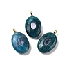Natural Apatite & Cubic Zirconia Pendants G-Z076-01G-09-1