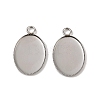 304 Stainless Steel Pendant Cabochon Settings STAS-NH0002-01B-P-1