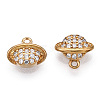 Brass Micro Pave Clear Cubic Zirconia Charms KK-T038-365C-NF-3