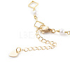 Brass Rhombus Link Chain Anklets AJEW-AN00431-3