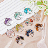 10Pcs 10 Styles Natural & Synthetic Mixed Gemstone Chip Pendants G-HY0001-19-3