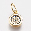 Brass Micro Pave Cubic Zirconia Charms ZIRC-E145-07G-2