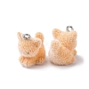 Animal Flocking Resin Pendants LS-RESI-A049-03A-2