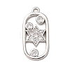 Brass Micro Pave Clear Cubic Zirconia Pendants KK-H294-03P-1