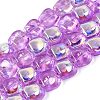 Electroplate Transparent Glass Beads Strands EGLA-N057-02A-08-1
