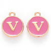 Golden Plated Alloy Enamel Charms ENAM-S118-08V-1