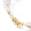 Natural Flower Amazonite Chip & Shell Pearl Beaded Bracelet X1-BJEW-TA00029-02-5