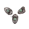 Natural Green Aventurine Retro Finger Rings RJEW-B067-02R-23-1
