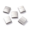 Tarnish Resistant Matte 304 Stainless Steel Rectangle Magnetic Clasps with Glue-in Ends STAS-E089-41E-4