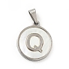 304 Stainless Steel with White Shell Pendants STAS-G268-01Q-P-2